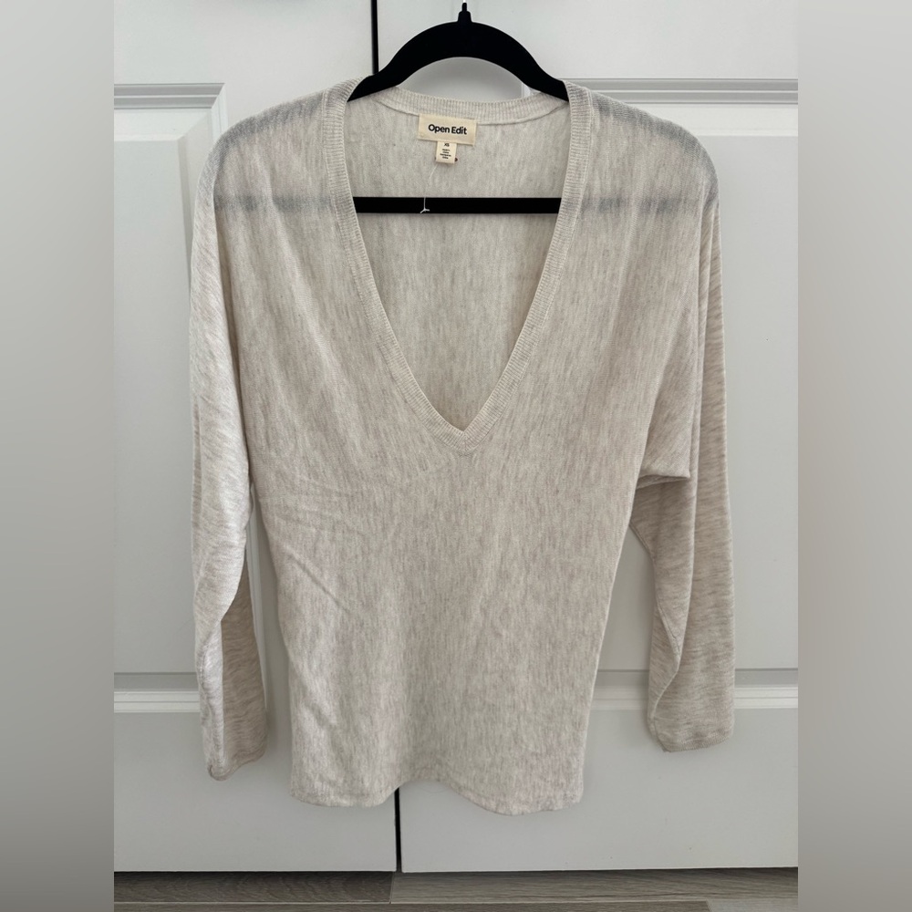 V-Neck Lightweight Sweater Top